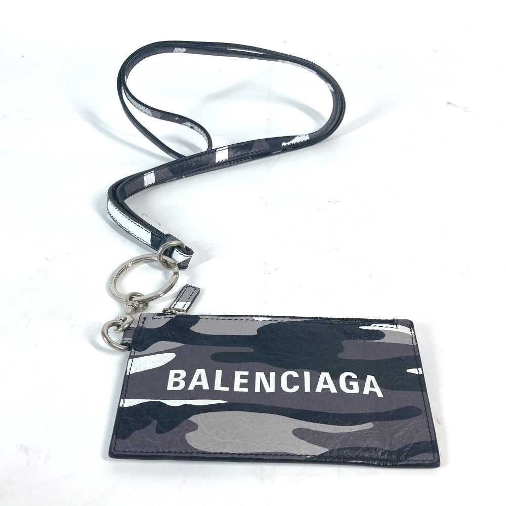 BALENCIAGA Coin case 594548 leather Black x silve… - image 1