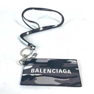 BALENCIAGA Coin case 594548 leather Black x silve… - image 1