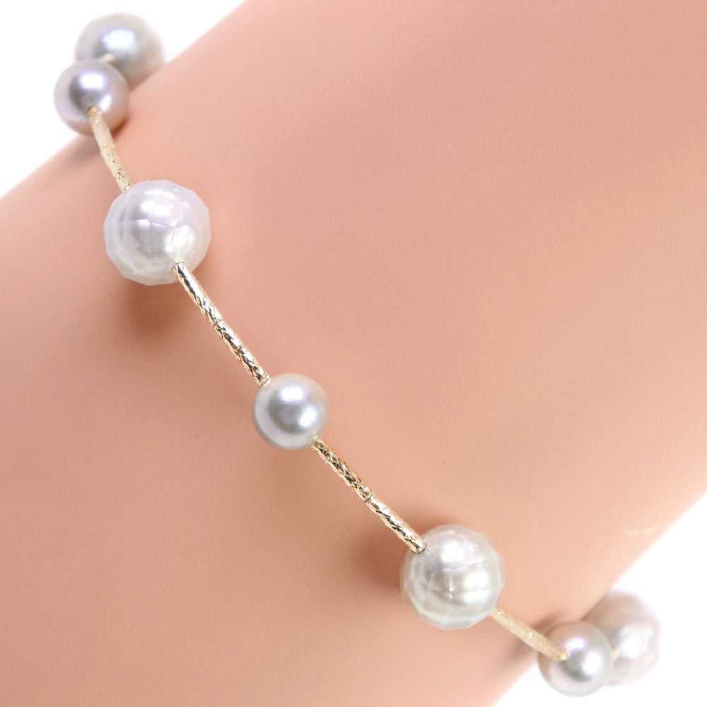 JEWELRY bracelet K18 Yellow Gold, Pearl Pearl whi… - image 2