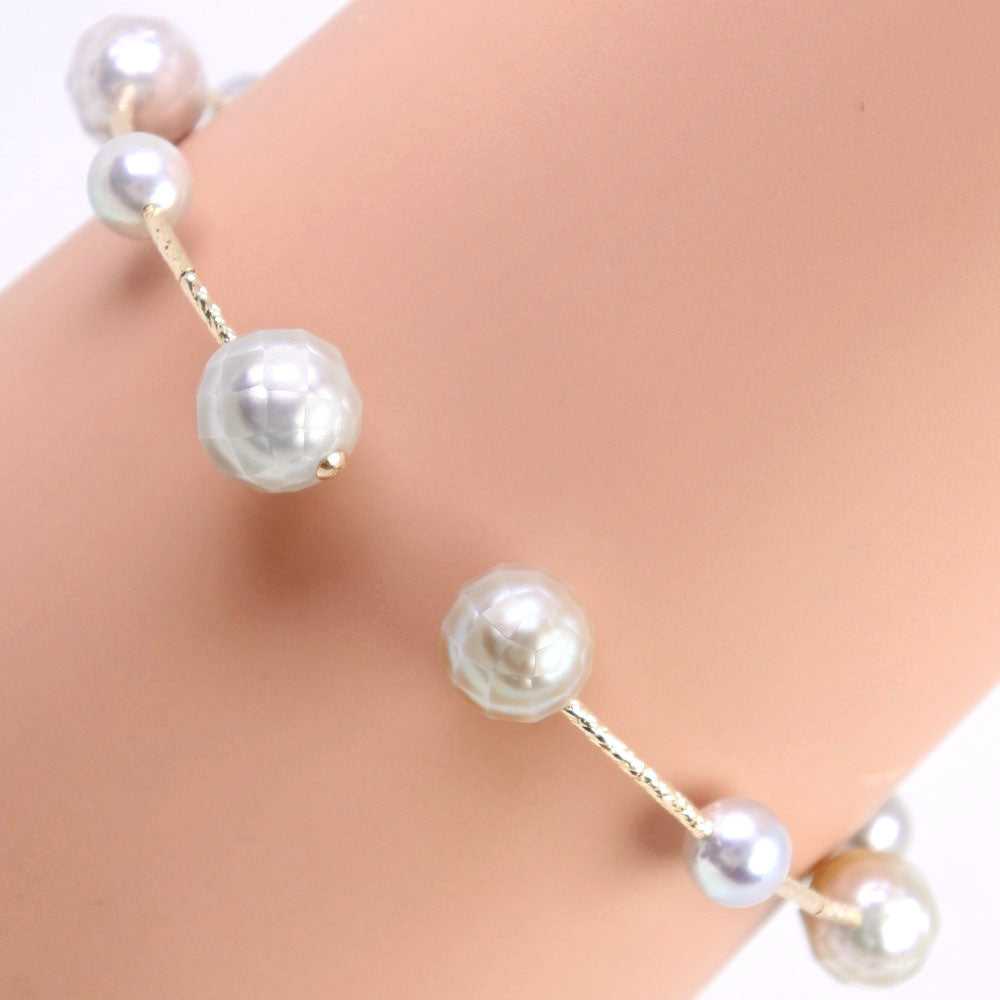 JEWELRY bracelet K18 Yellow Gold, Pearl Pearl whi… - image 3