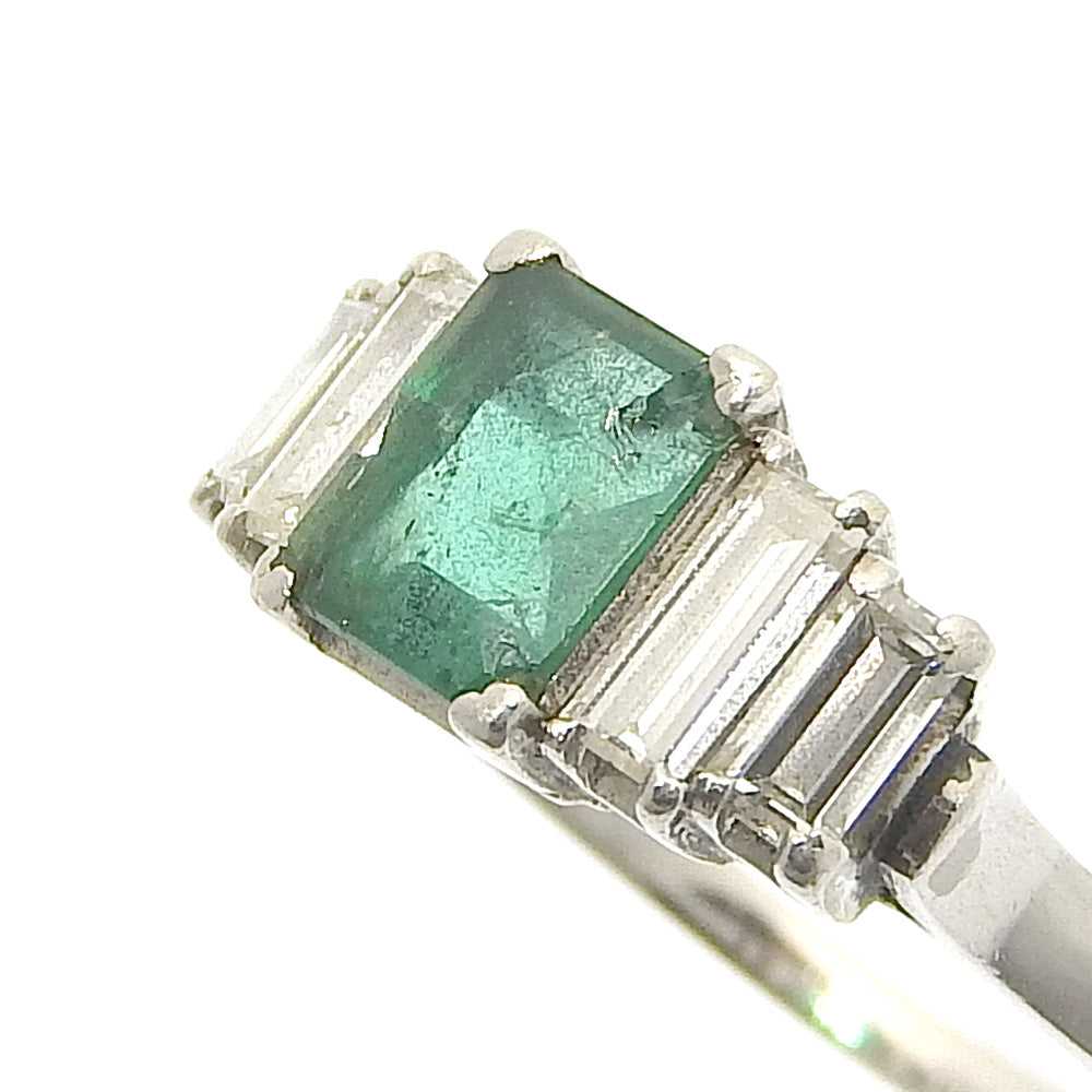 JEWELRY Ring PtPlatinum, Emerald, Diamond Silver … - image 4