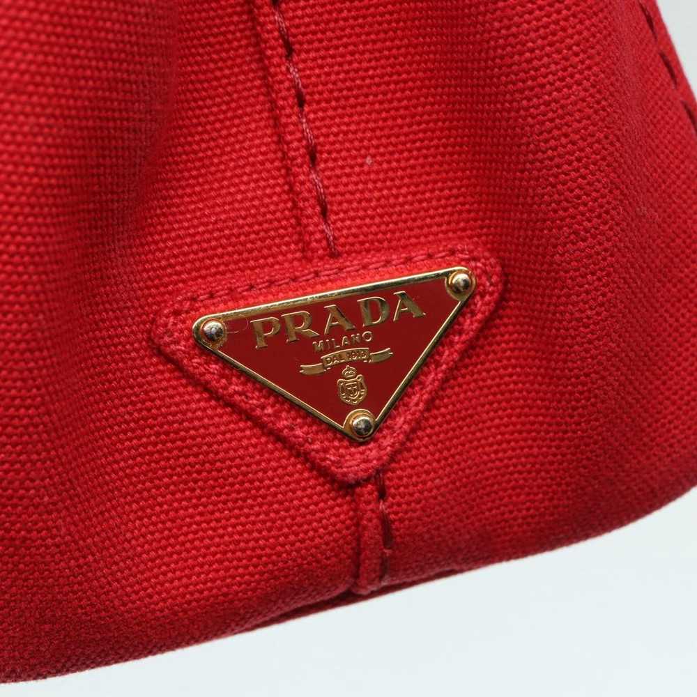 Prada Canapa Red Canvas Handbag (Pre-Owned) - image 11