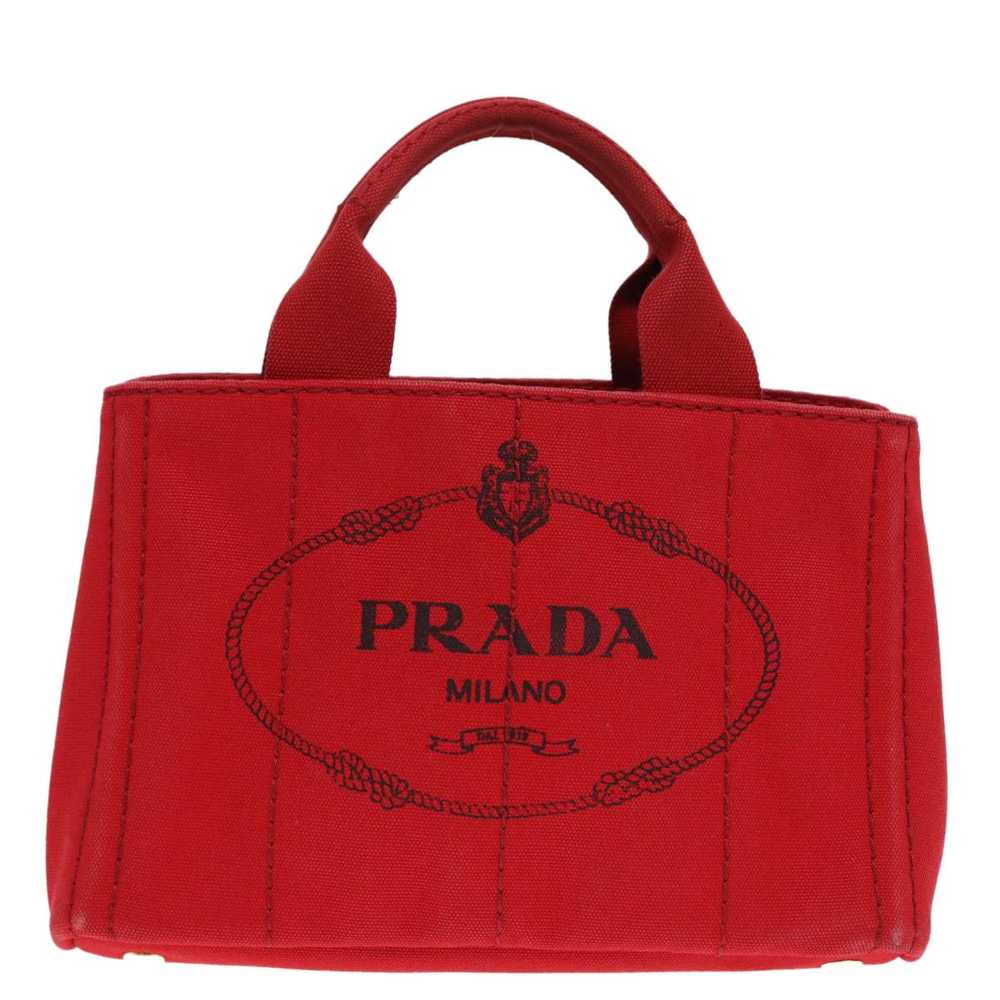 Prada Canapa Red Canvas Handbag (Pre-Owned) - image 1