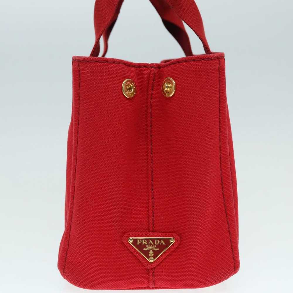 Prada Canapa Red Canvas Handbag (Pre-Owned) - image 3