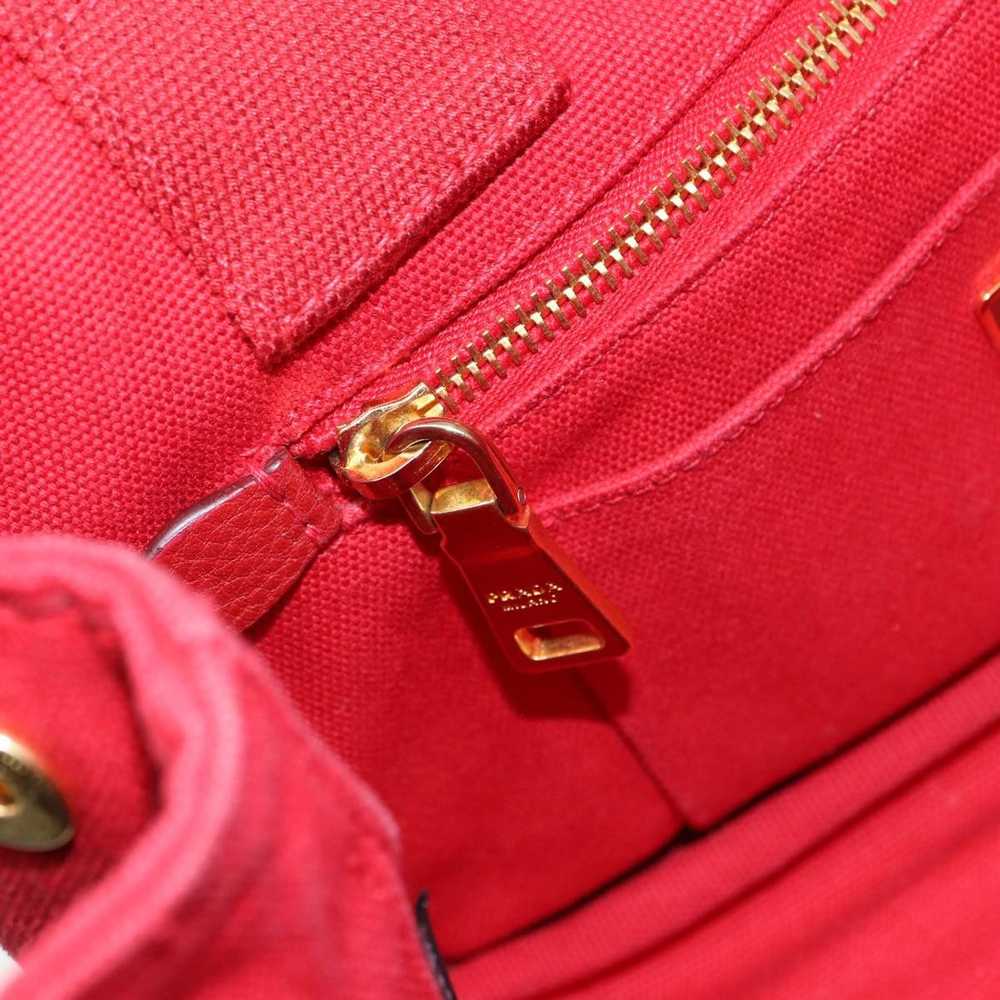 Prada Canapa Red Canvas Handbag (Pre-Owned) - image 6