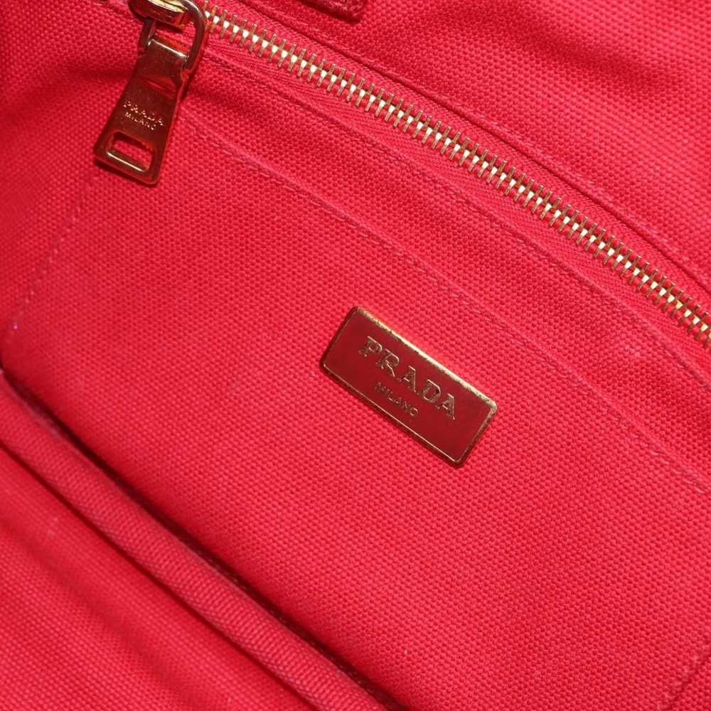 Prada Canapa Red Canvas Handbag (Pre-Owned) - image 9