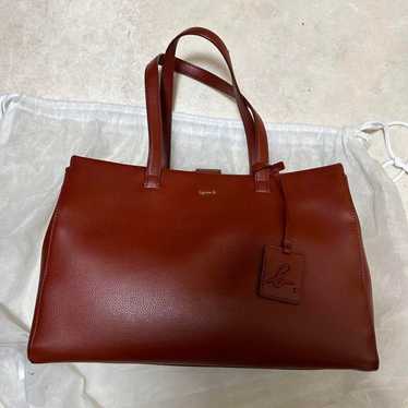 agnès b. brown leather business bag - image 1