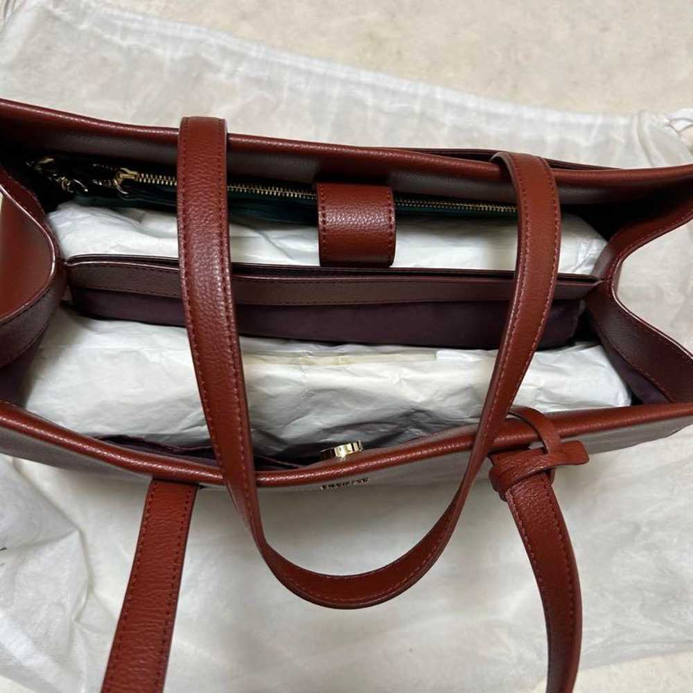 agnès b. brown leather business bag - image 3