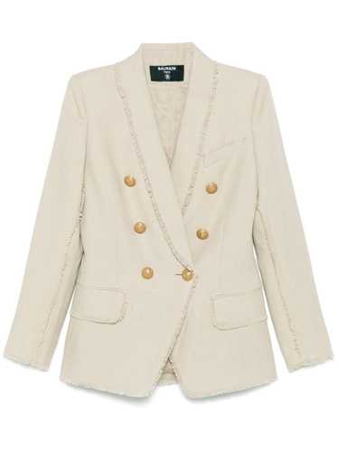 Balmain Pre-Owned frayed-edge blazer - Neutrals