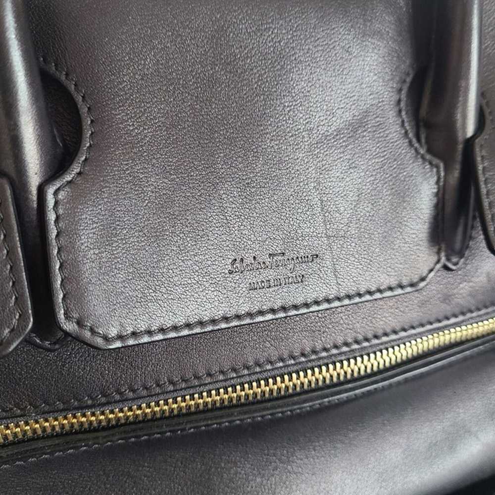 Salvatore Ferragamo Bag Black Leather Satchel Dou… - image 4