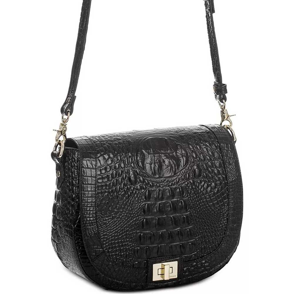 Brahmin Melbourne Black Croc Embossed Leather Cro… - image 2