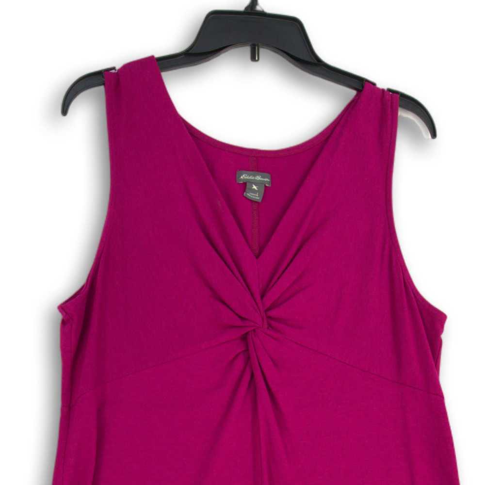 Eddie Bauer Womens Purple V-Neck Twisted Front Sl… - image 3