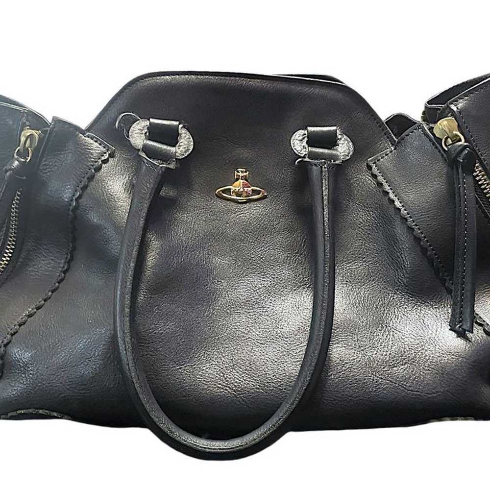 Vivienne Westwood black leather handbag. - image 1