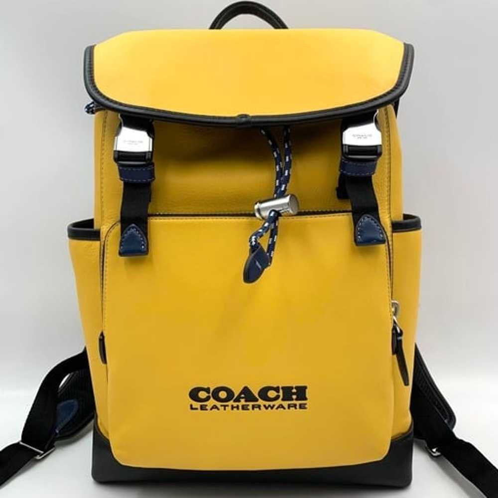 Coach Backpack League Flap Leather Yellow - image 1