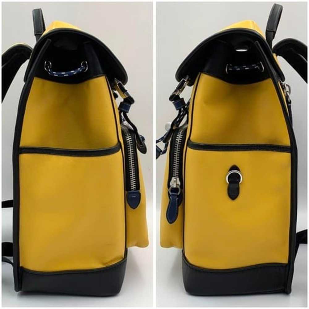 Coach Backpack League Flap Leather Yellow - image 5