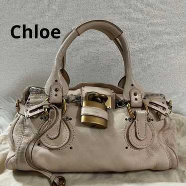 Chloe Paddington Padlock Tote Bag Beige Shoulder B