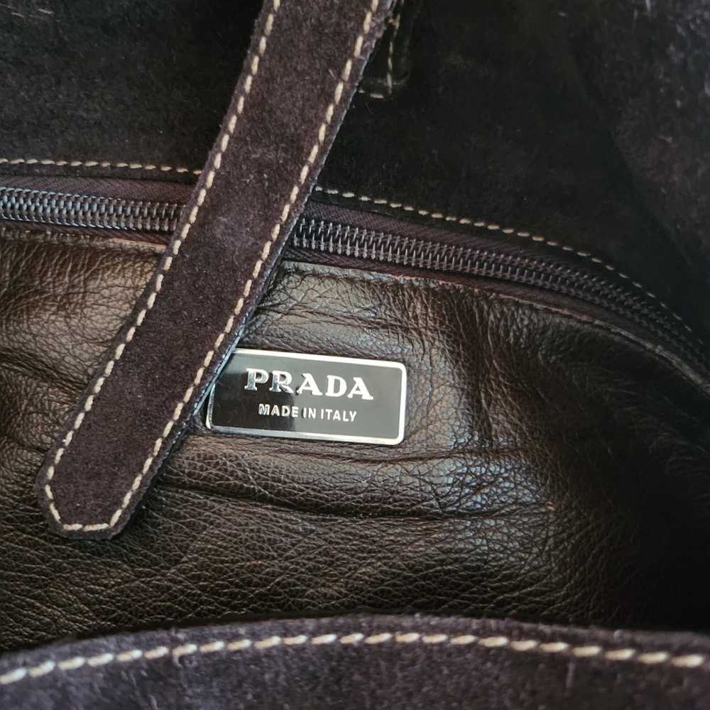 Prada large suede leather bag - image 6