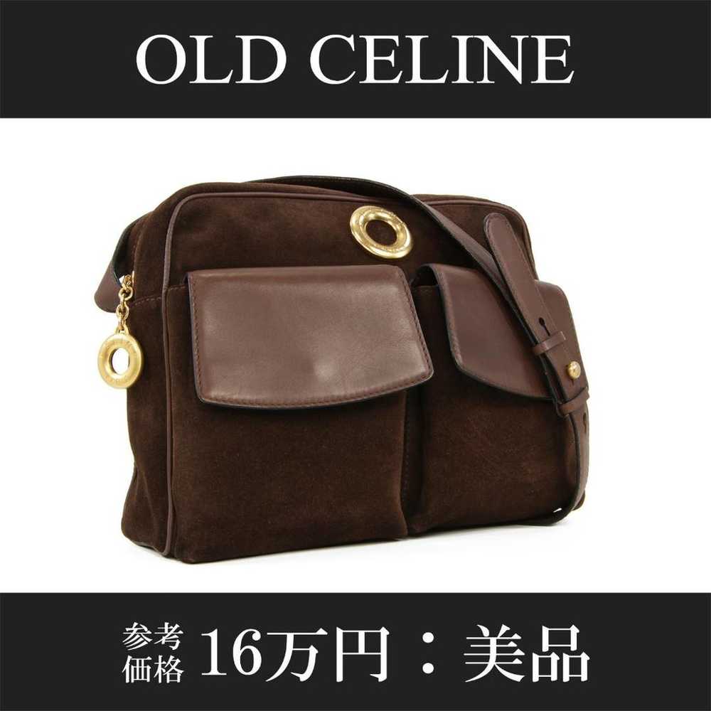 Genuine Celine women's brown shoulder bag with di… - image 1