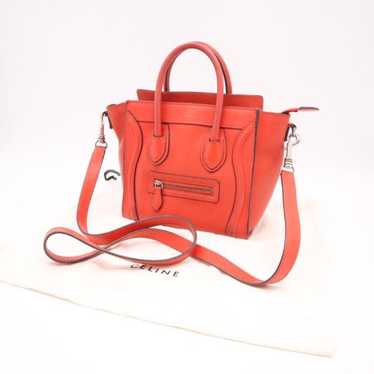 CELINE Nano Luggage Red Luggage Shopper