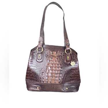 Brahmin Tierney Melbourne Croc embossed medium sat