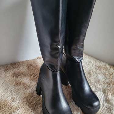 Bamboo Platform Knee High Boots