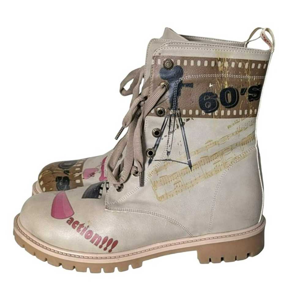 Goby Cinema Long Combat Boots Vegan Leather Women… - image 2