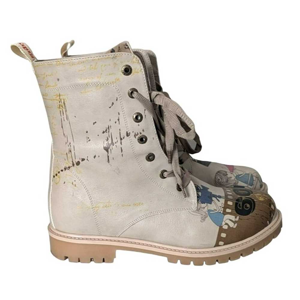 Goby Cinema Long Combat Boots Vegan Leather Women… - image 3