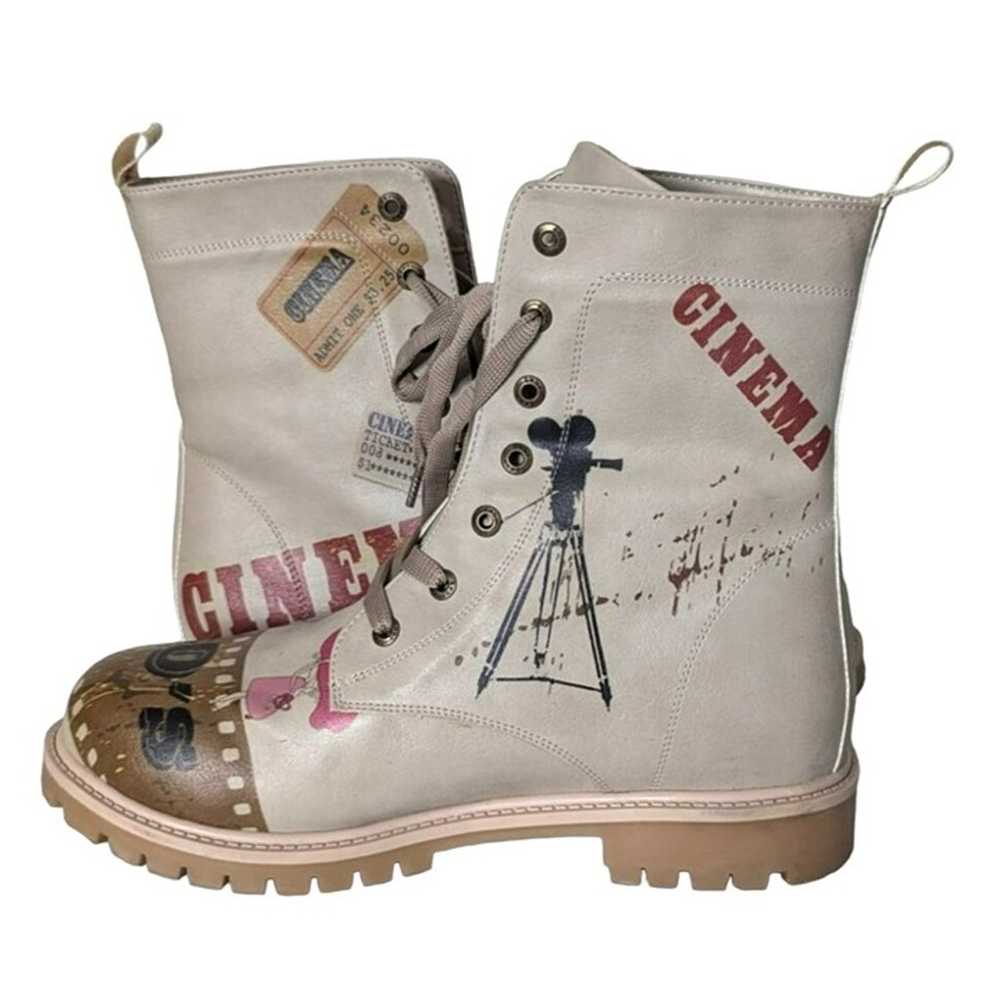 Goby Cinema Long Combat Boots Vegan Leather Women… - image 4