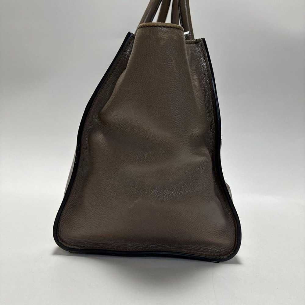 e62 PRADA Triangular Logo Grey Leather 2way Shoul… - image 5