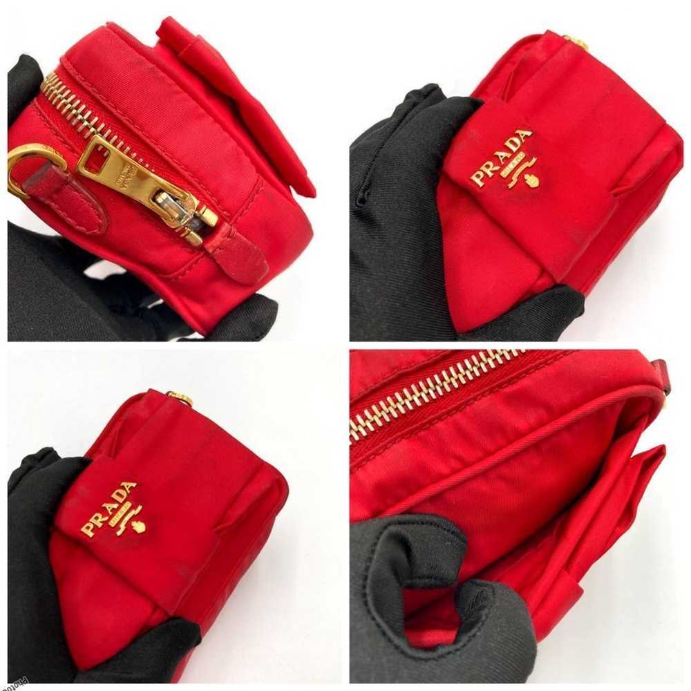 PRADA Shoulder Pouch Nylon Red Logo Ribbon 0926 - image 8