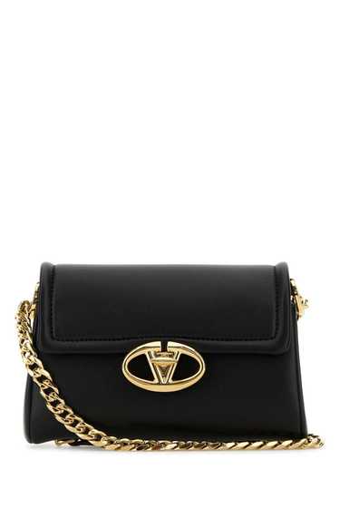 Valentino Garavani Black Leather Vlogo Shoulder Ba