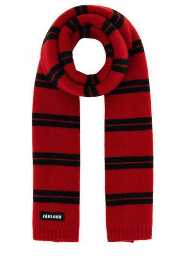 Miu Miu Embroidered Wool Blend Scarf