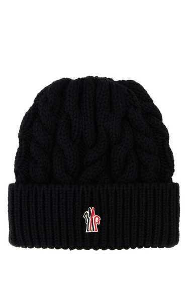 Moncler Grenoble Black Wool Beanie Hat