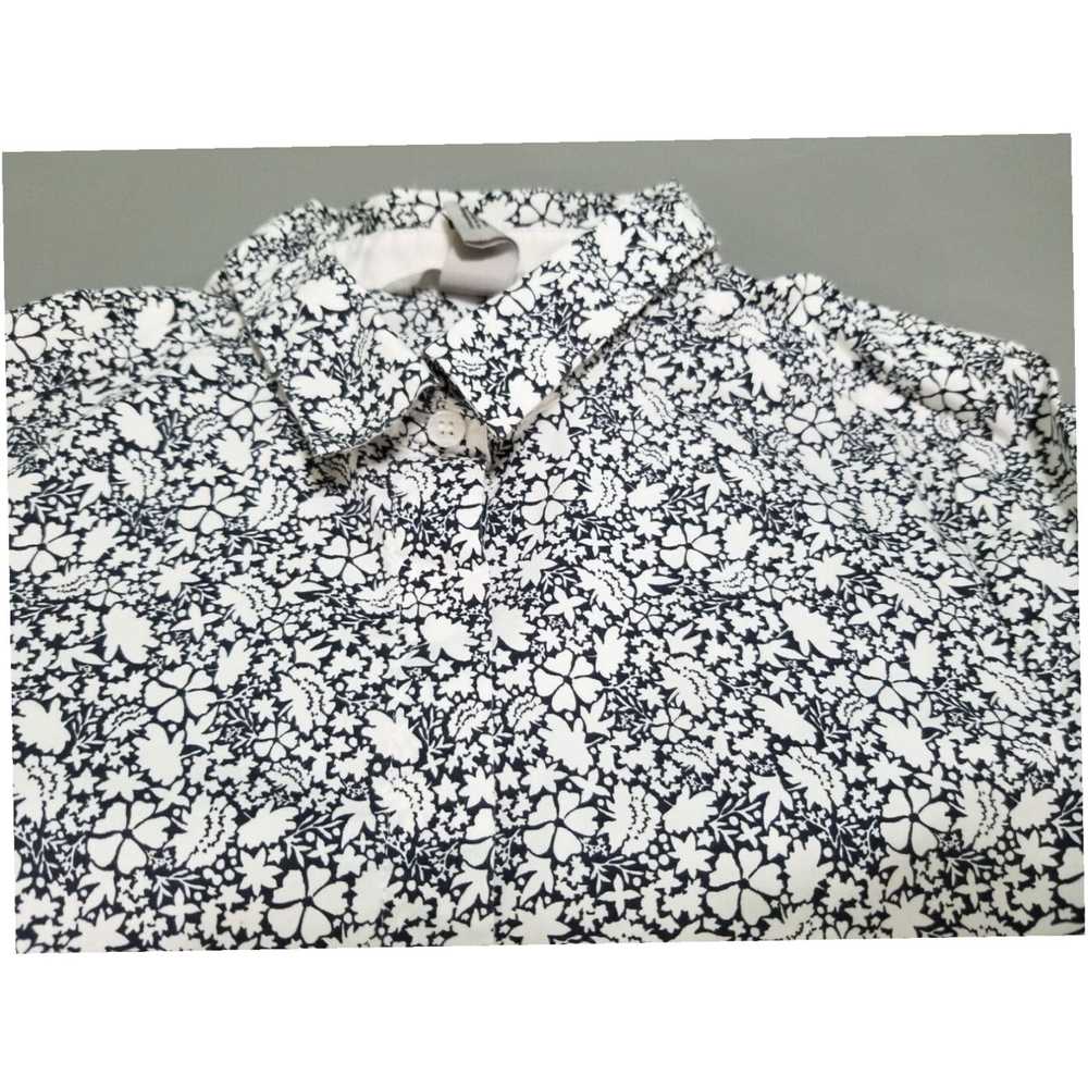 H&M Floral Blue and White Stretch Long Sleeve Cas… - image 4