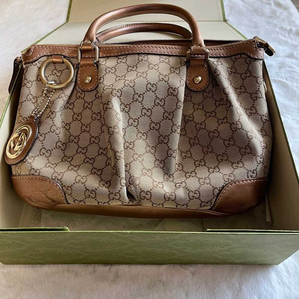 Gucci Sukey Chestnut Handbag Authentic - image 1