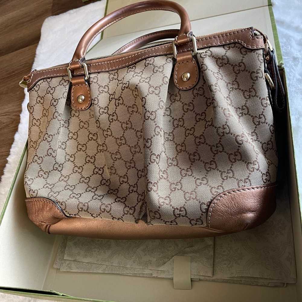 Gucci Sukey Chestnut Handbag Authentic - image 7