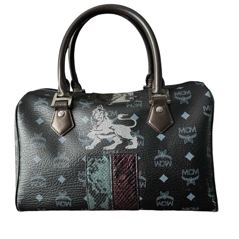 MCM Visetos Lion Princess Boston Handbag - image 1