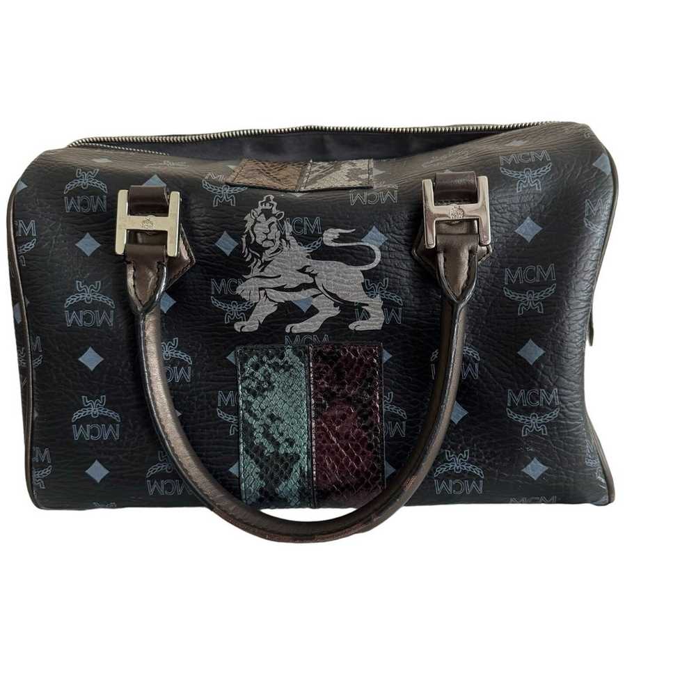 MCM Visetos Lion Princess Boston Handbag - image 2