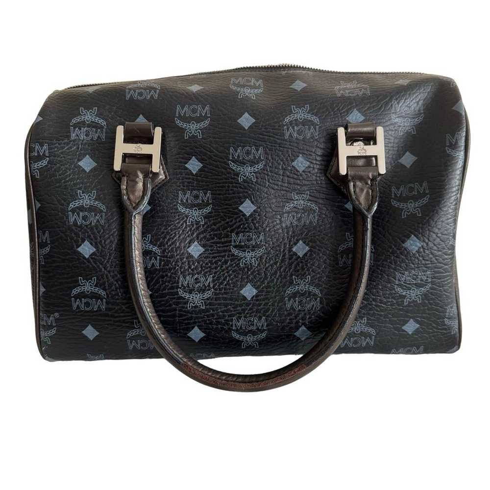 MCM Visetos Lion Princess Boston Handbag - image 3