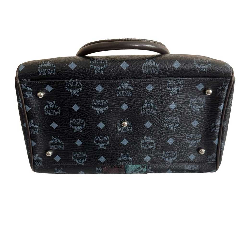 MCM Visetos Lion Princess Boston Handbag - image 6