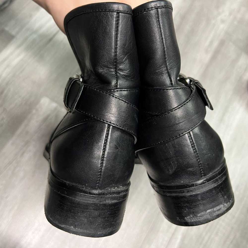 Leather Black Boots Booties Crown Vintage Shoes S… - image 4