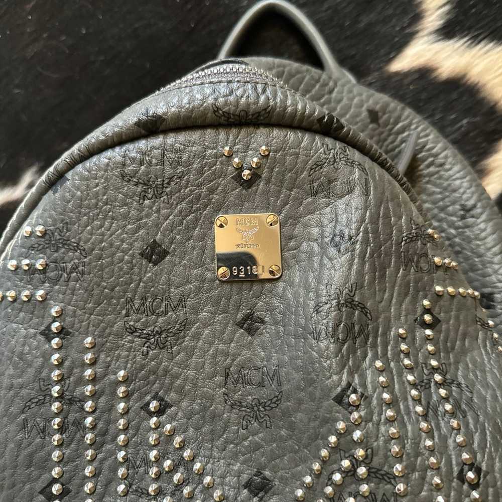 MCM Backpack - mcm rhinestones backpack - grey ba… - image 3