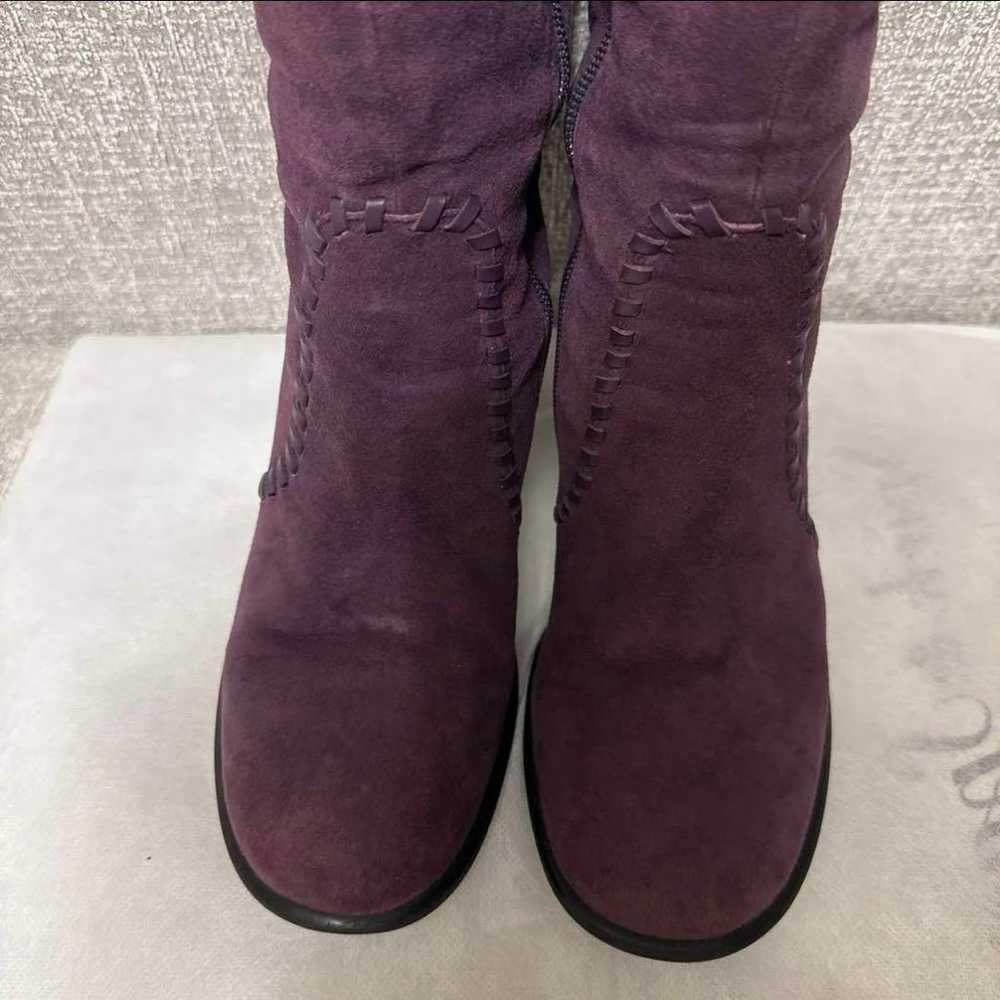 BENETTON Long Boots Suede Purple Size 37 - image 5