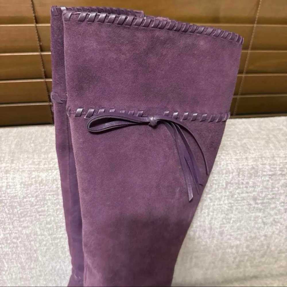 BENETTON Long Boots Suede Purple Size 37 - image 7