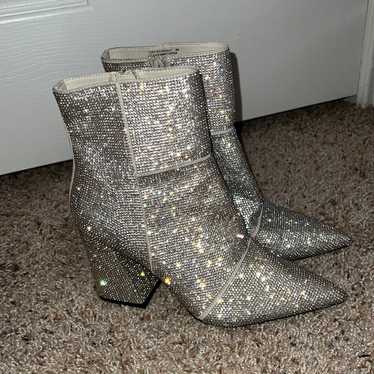 Madden Girl Silver Rhinestone Boots