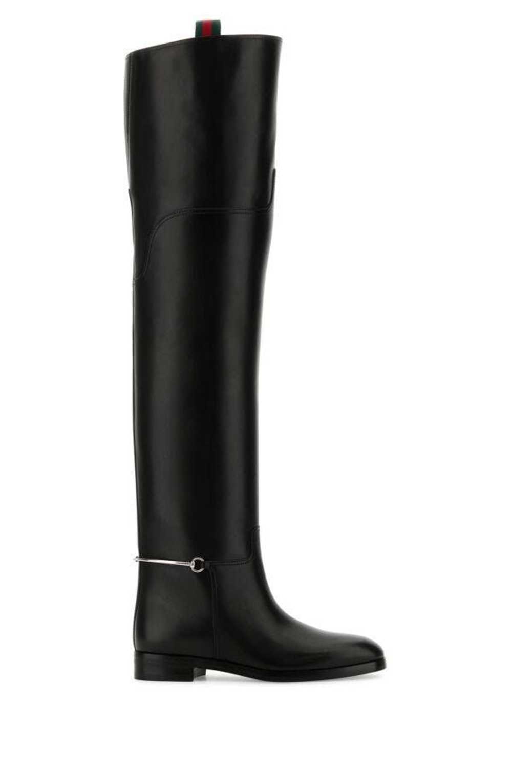 Gucci Black Leather Over-The-Knee Boots - image 3