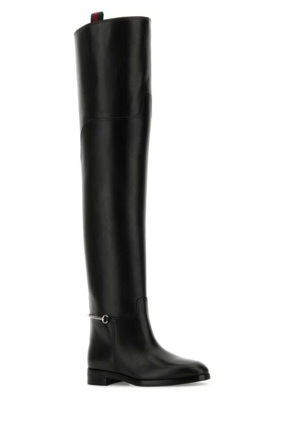 Gucci Black Leather Over-The-Knee Boots - image 4