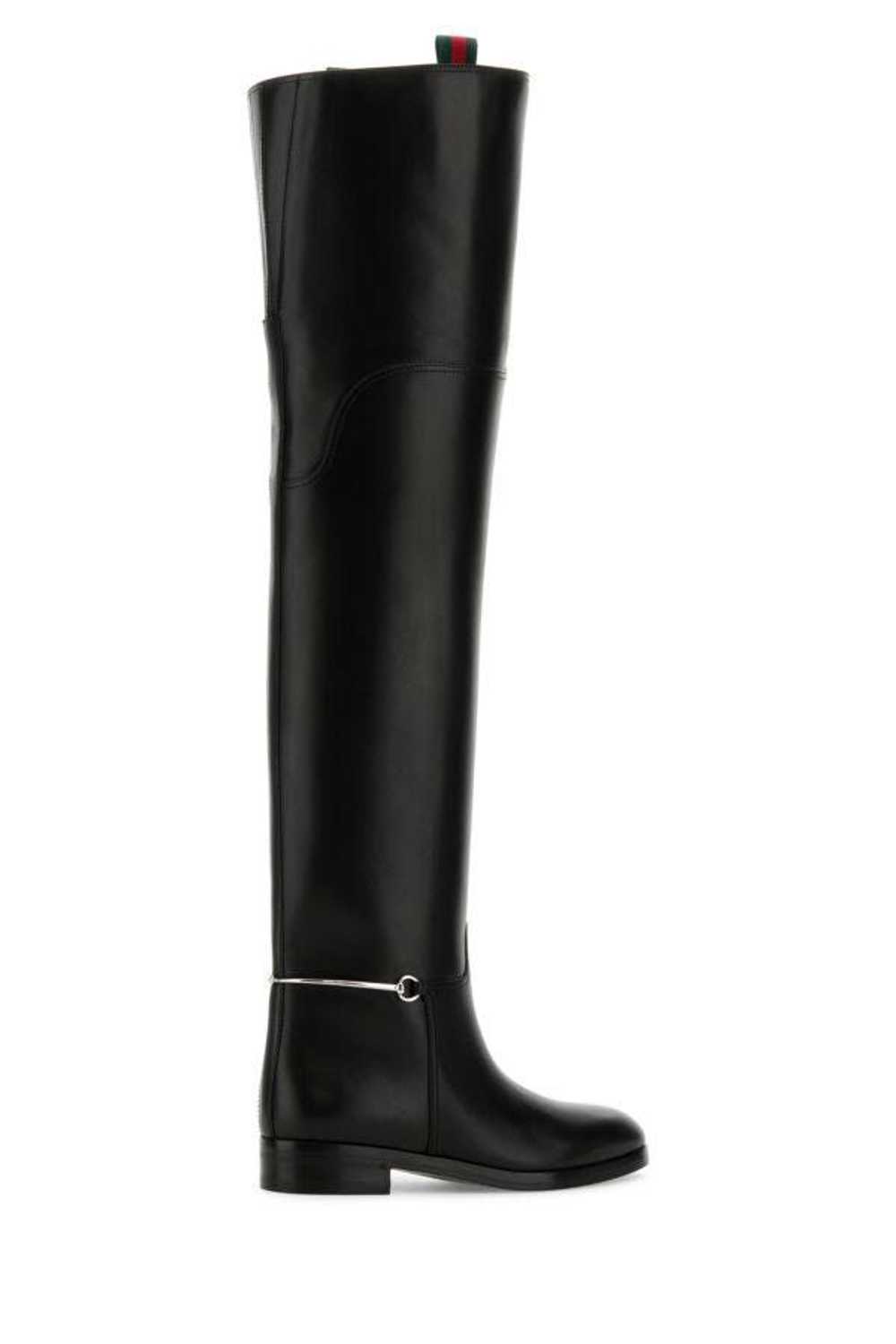 Gucci Black Leather Over-The-Knee Boots - image 5