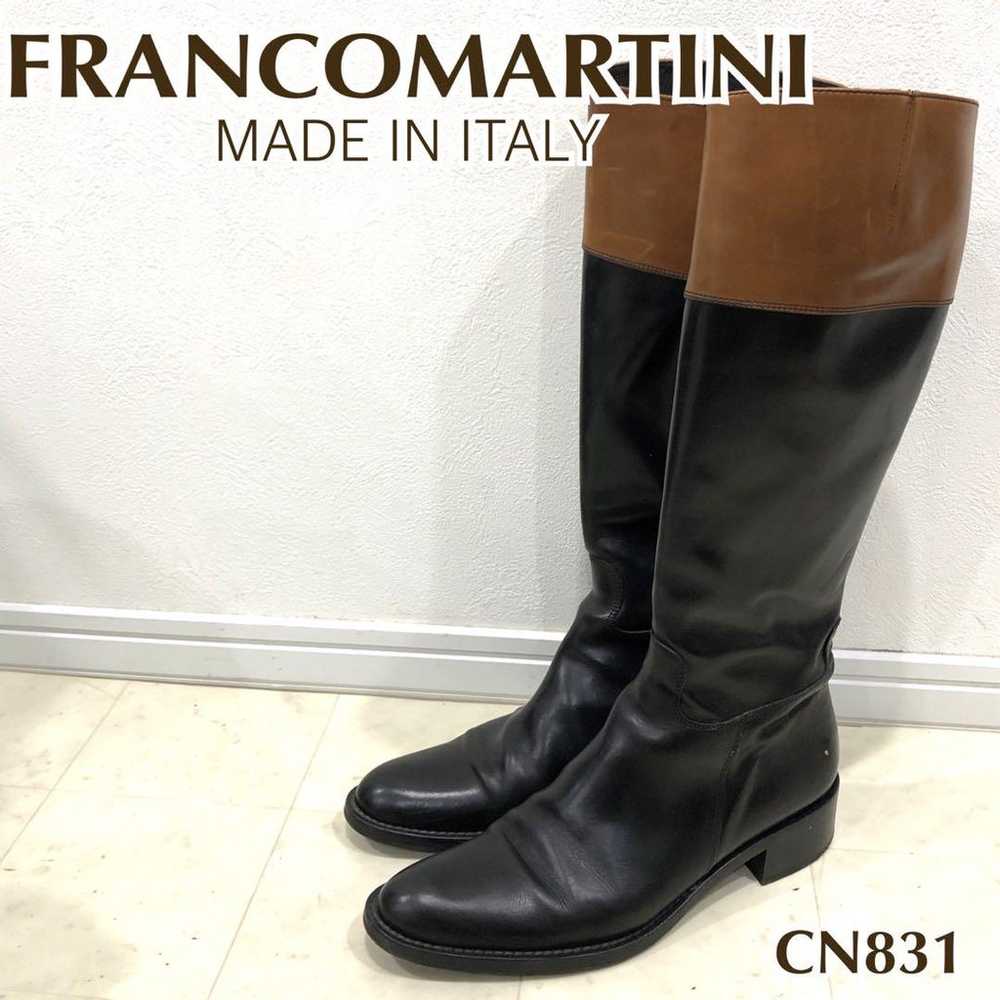 FRANCOMARTINI Italy-made bicolor middle-heel long… - image 1