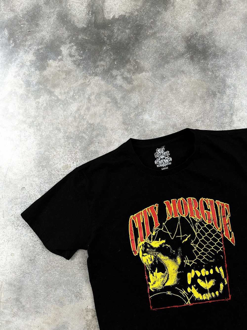 Streetwear OG City Morgue Barking Dog Logo Tee Bl… - image 2